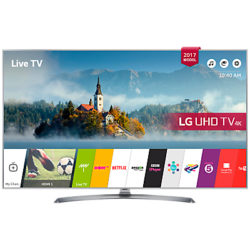 LG 65UJ750V LED HDR 4K Ultra HD Smart TV, 65 With Freeview Play & Crescent Stand, Silver